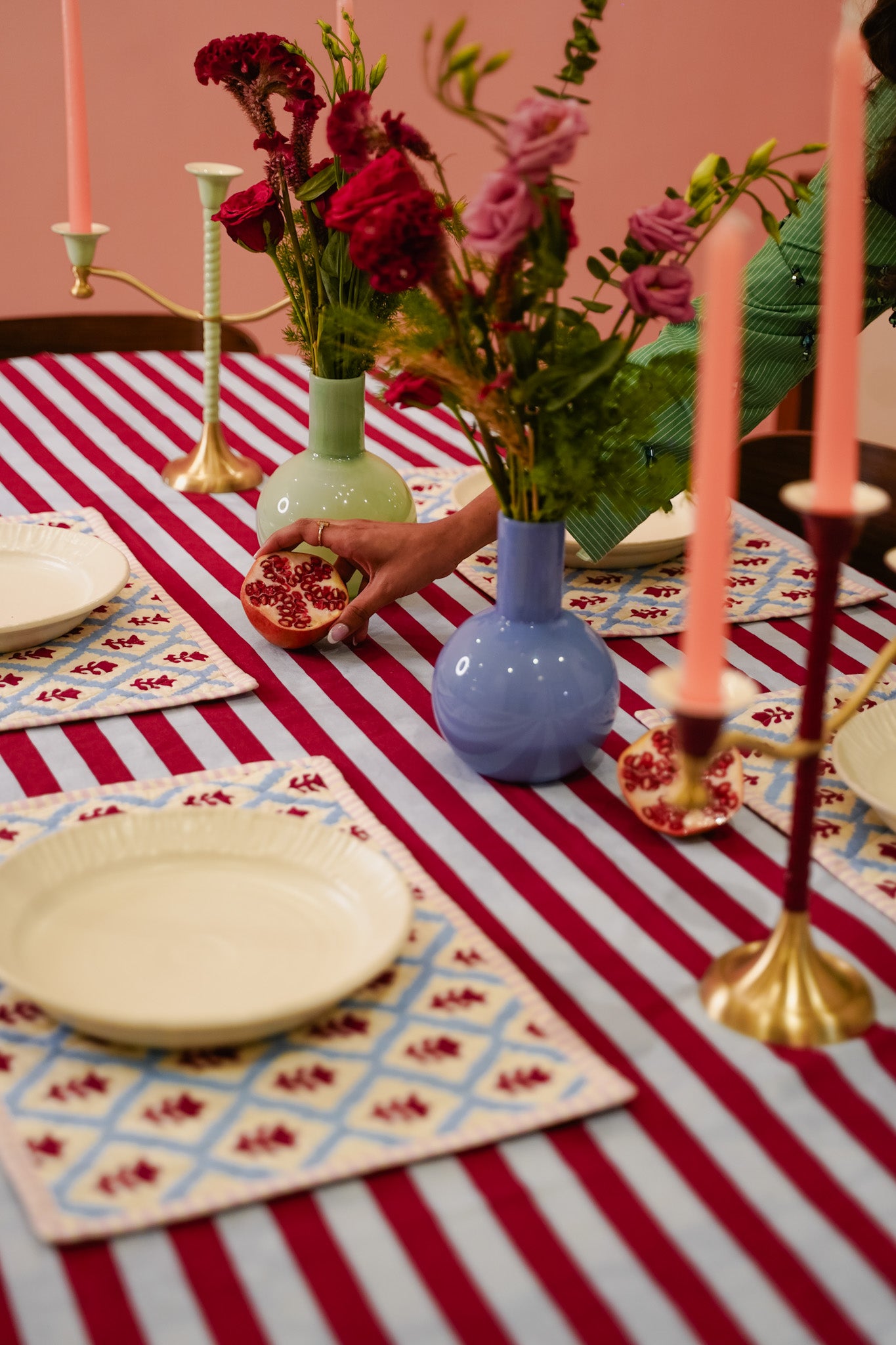 Nonna's Striped Tablecloth